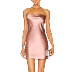 Fleur du mal rose slip dress with chain straps. NWT
